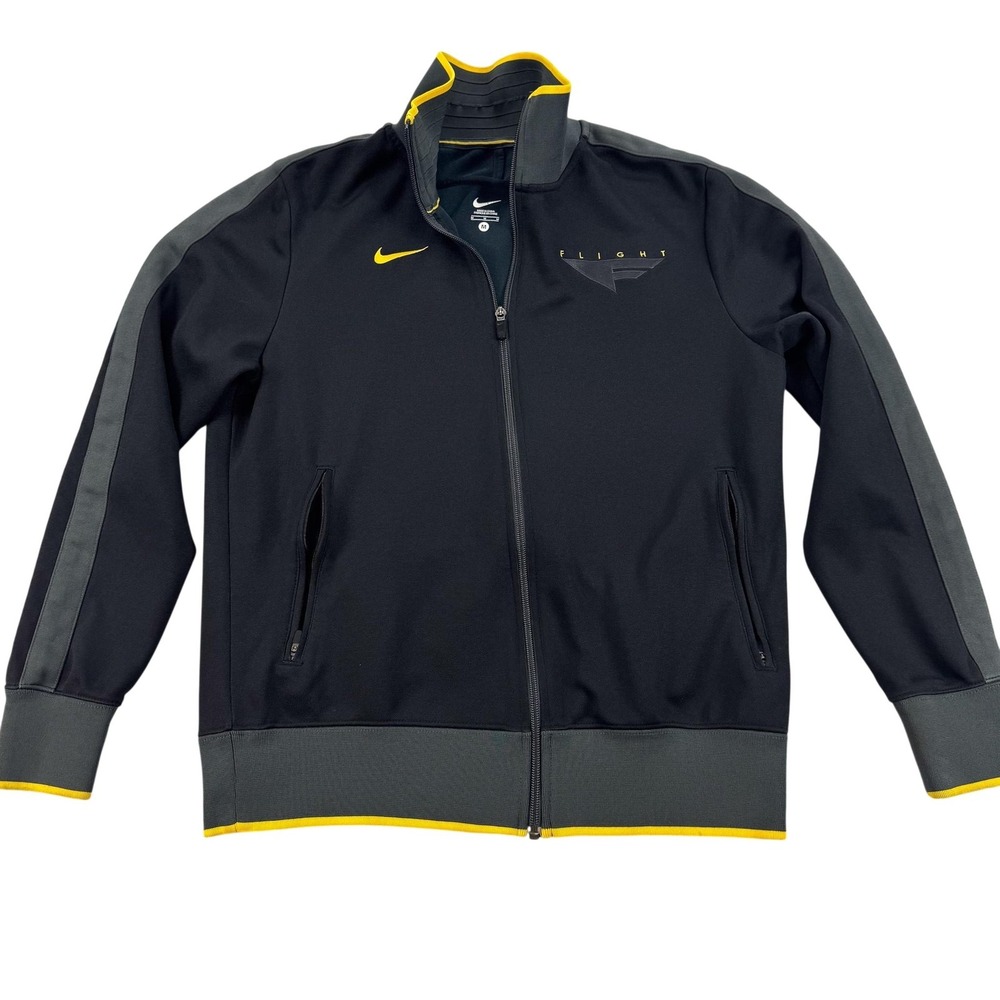 Nike Flight 1 Track Jacket Mens Medium Black Yellow Full Zip 2011 396014-010